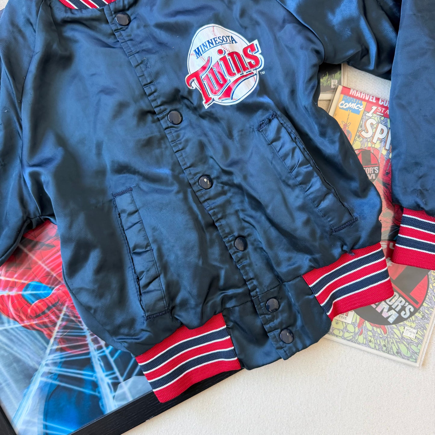 Size 10-12 1980s Twins Satin Jacket