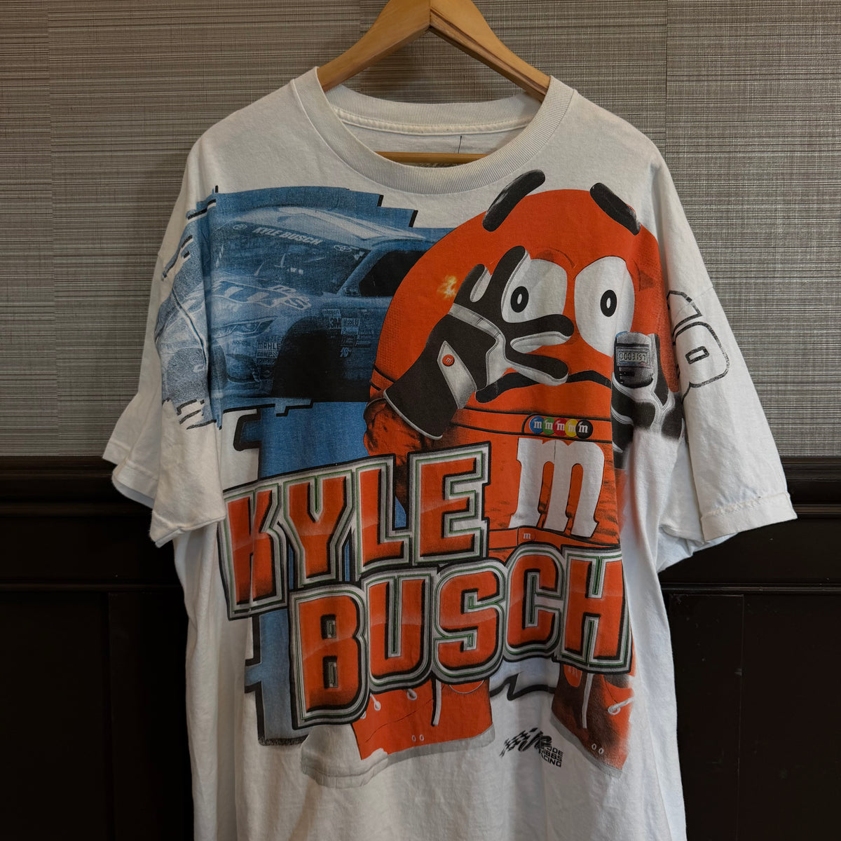 Size XL Oversized Nascar 90s AOP M&M TShirt