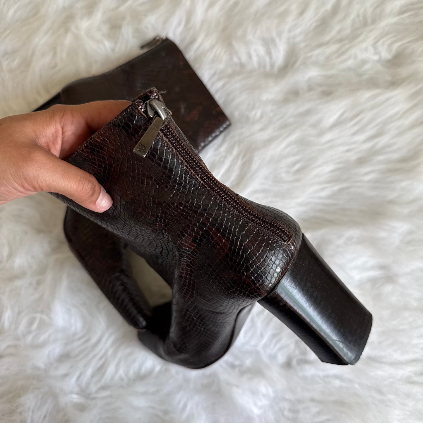 Size 8 Paloma Leather SnakeSkin Booties