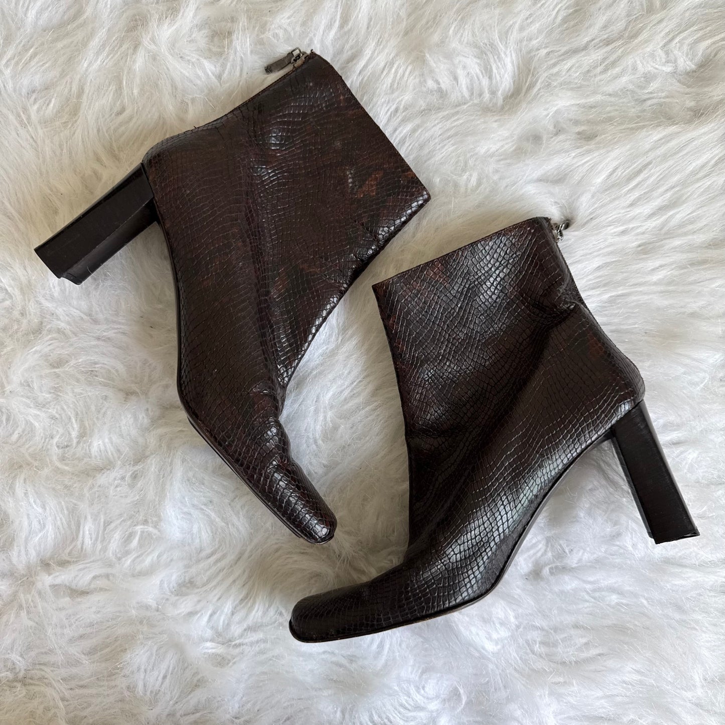 Size 8 Paloma Leather SnakeSkin Booties