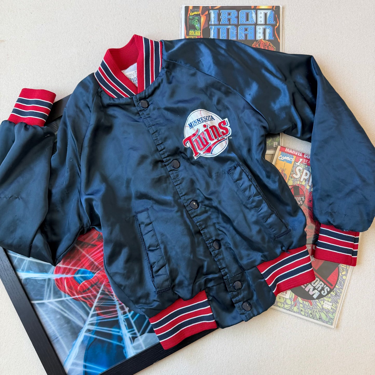 Size 10-12 1980s Twins Satin Jacket