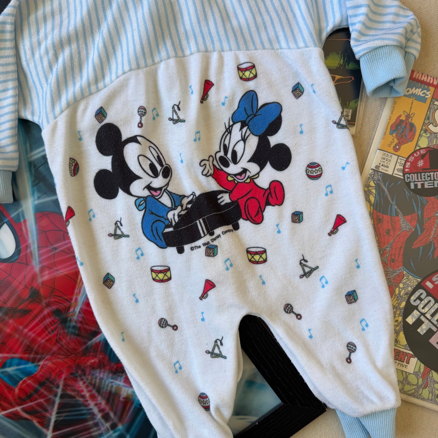 Newborn 1980s Mickey Onesie