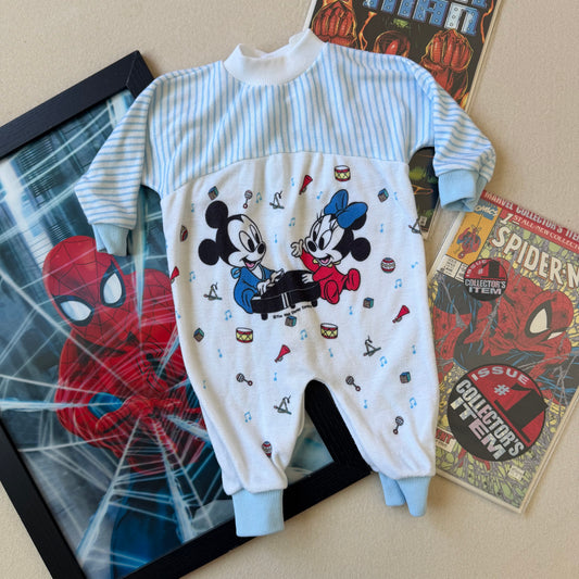 Newborn 1980s Mickey Onesie