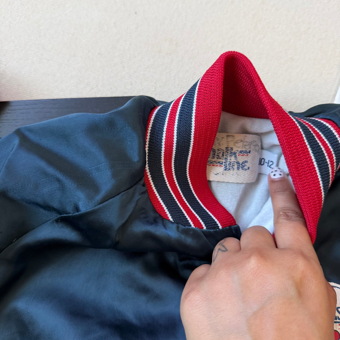 Size 10-12 1980s Twins Satin Jacket