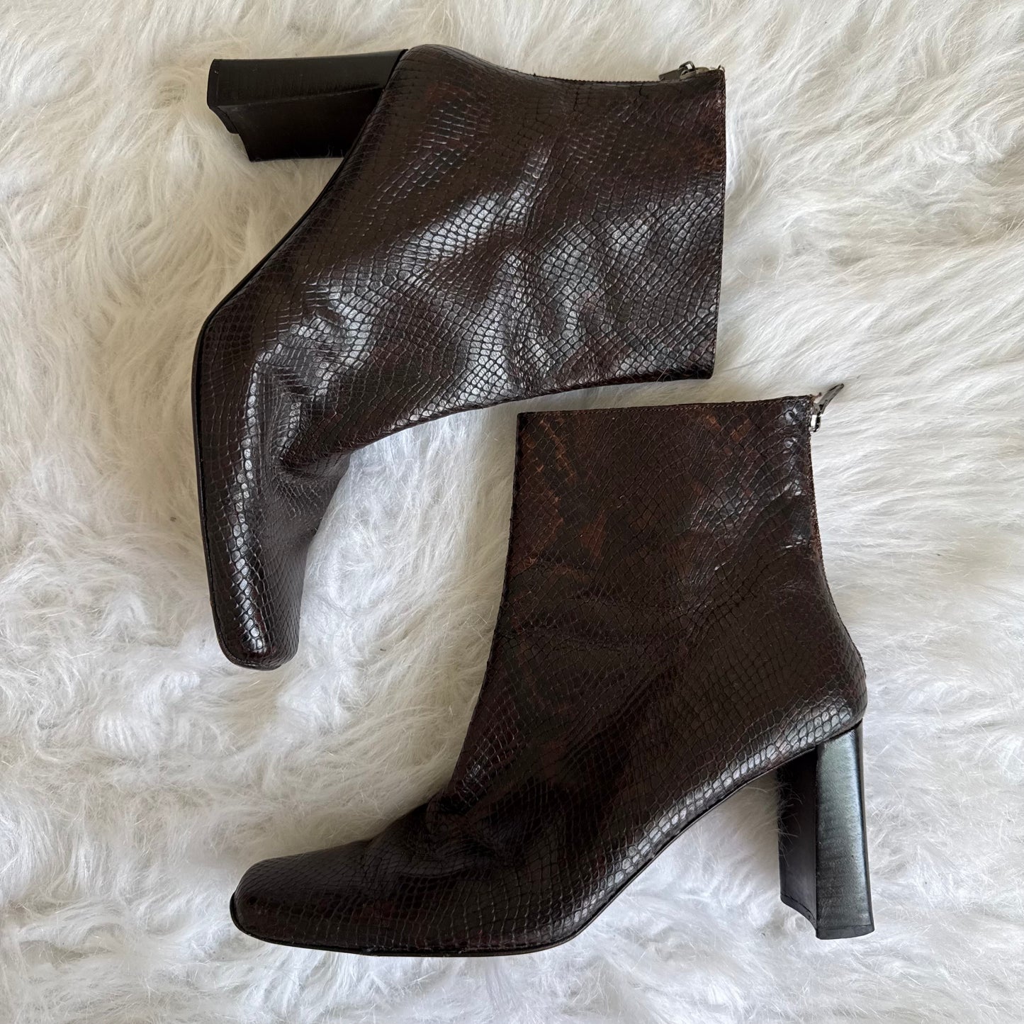 Size 8 Paloma Leather SnakeSkin Booties