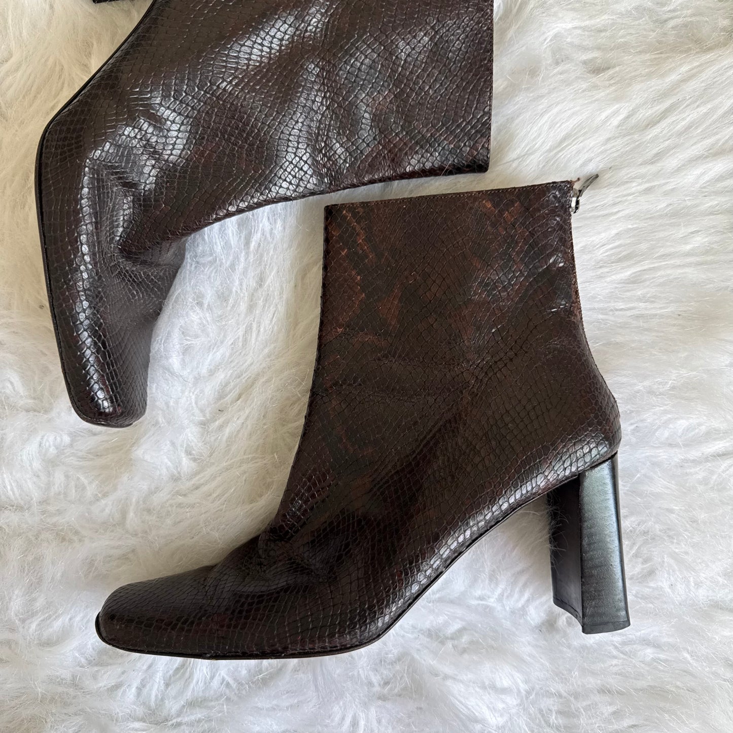 Size 8 Paloma Leather SnakeSkin Booties